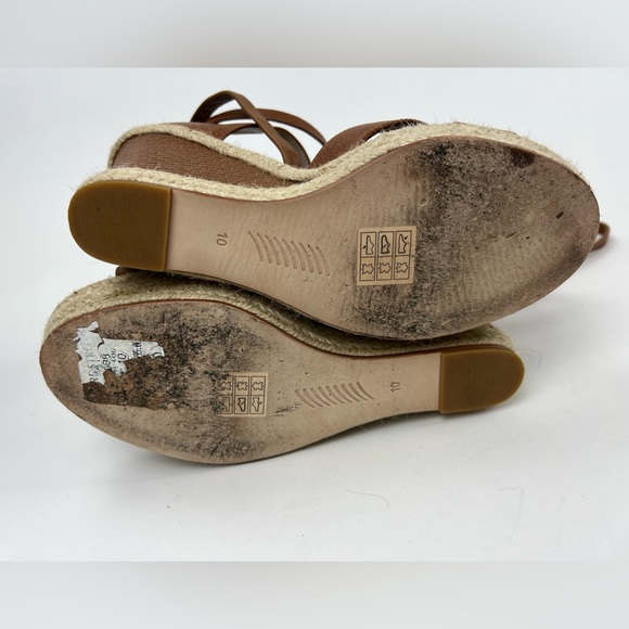 Paige Talia Wedge Ankle Wrap Sandals Women (Cognac) Size 10M - Picture 6 of 8